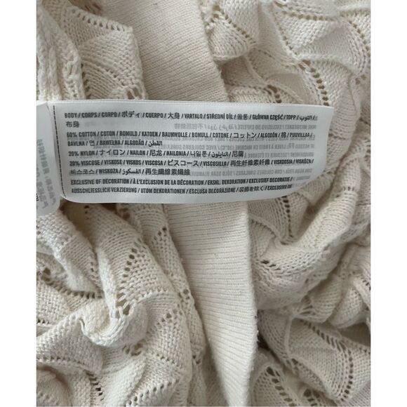 Abercrombie & Fitch Cream Textured Button-Through Polo Sweater XXL - Picture 5 of 5